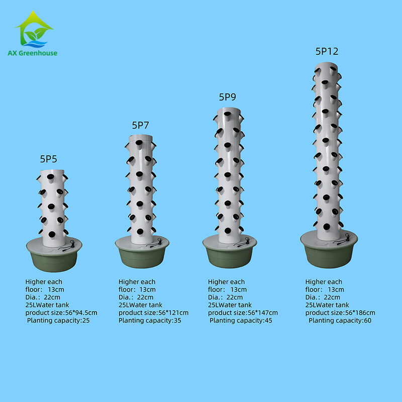 Вертикальная 5 отверстий Каждый слой пользовательская многослойная лепестковая гидропоническая башня для салата